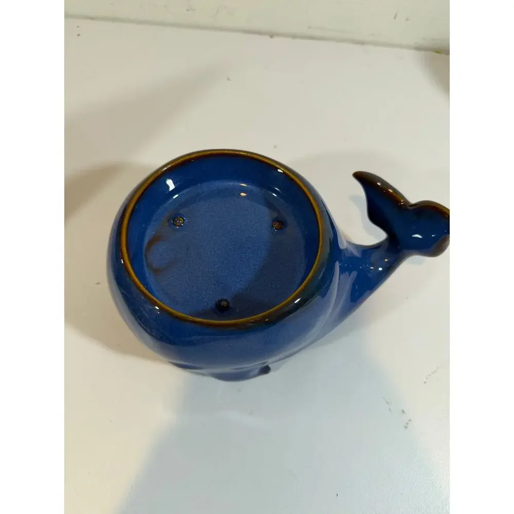 Bath And Body Works Ceramic Blue Whale 3-wick Candle Holder